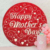 Aperturee - Red And Gold Round Love Happy Mothers Day Backdrop